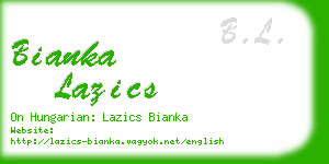 bianka lazics business card